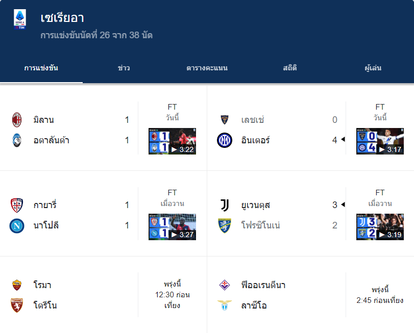 ตารางคะแนนกัลโช่เซเรียอาอิตาลี-"Italian Serie A score table"