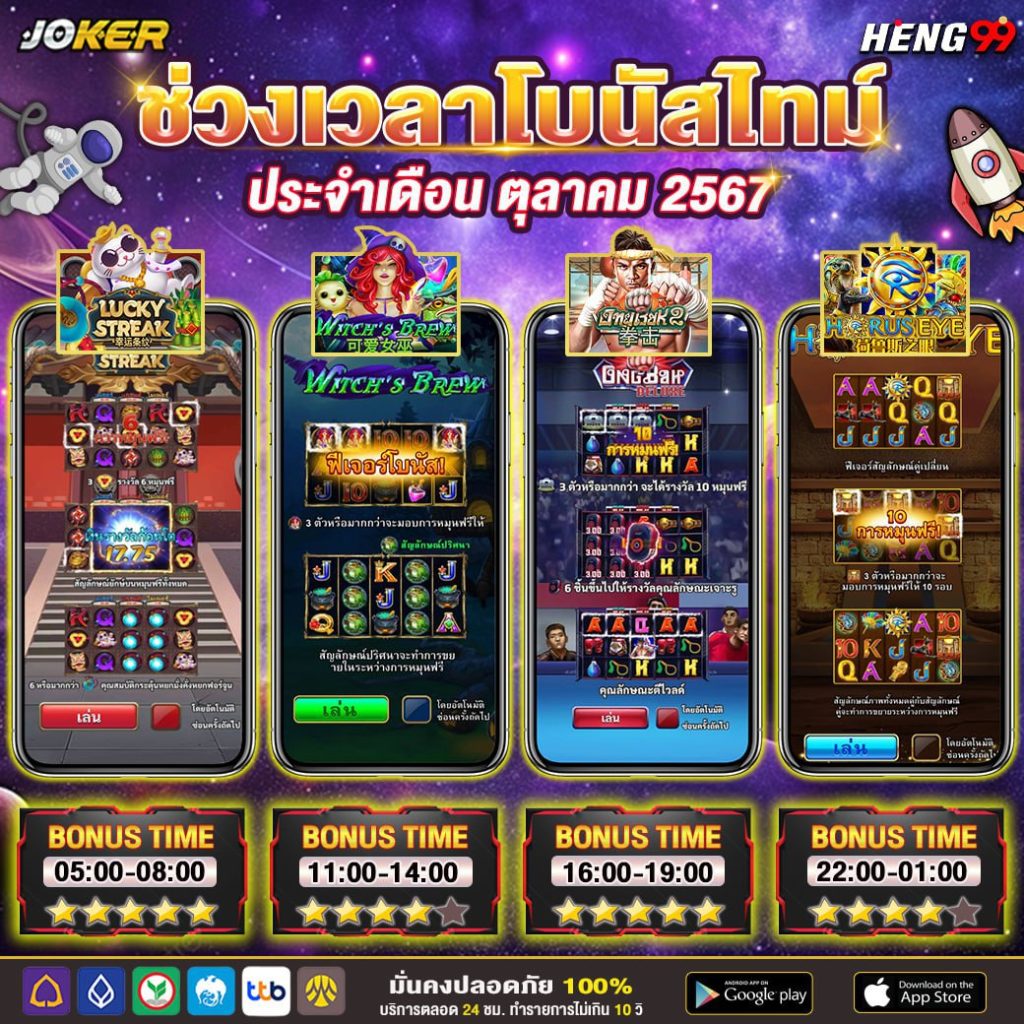 ตารางโบนัสสล็อต JOKER-"JOKER slot bonus table"